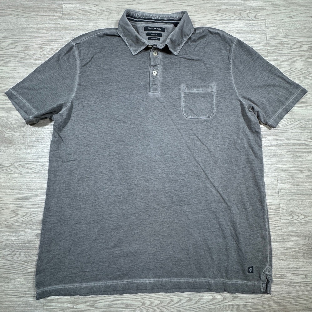 Marc O'Polo Mens Polo Shirt Cold‎ Dyed Shaped Fit Gray XXL Chest Pocket Logo